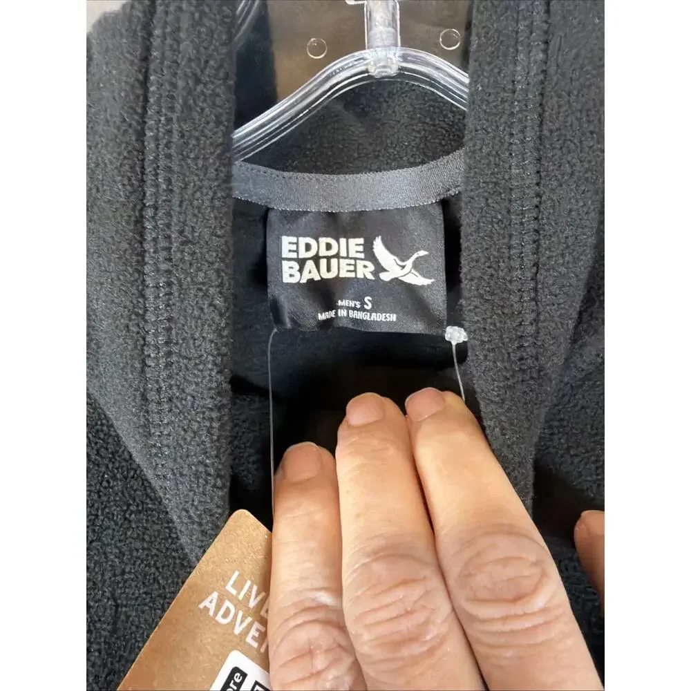 Eddie Bauer Mens Quest Full Zip Fleece Size Small Color Black NWT